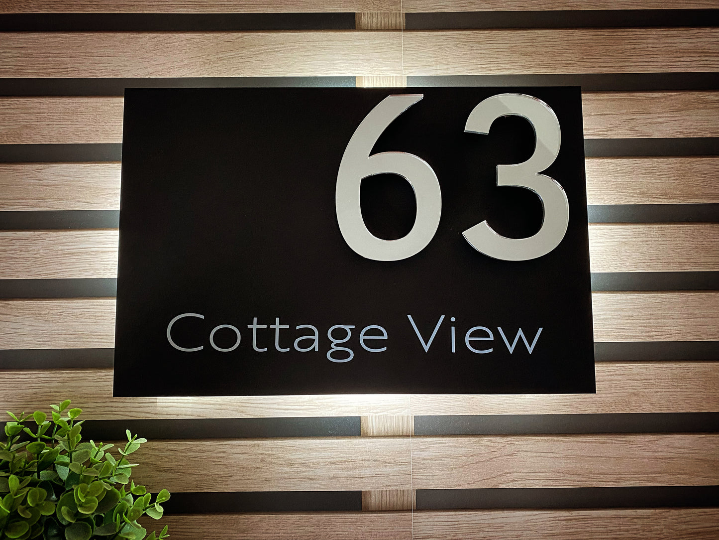 'HALO' LED Mains wired house number sign