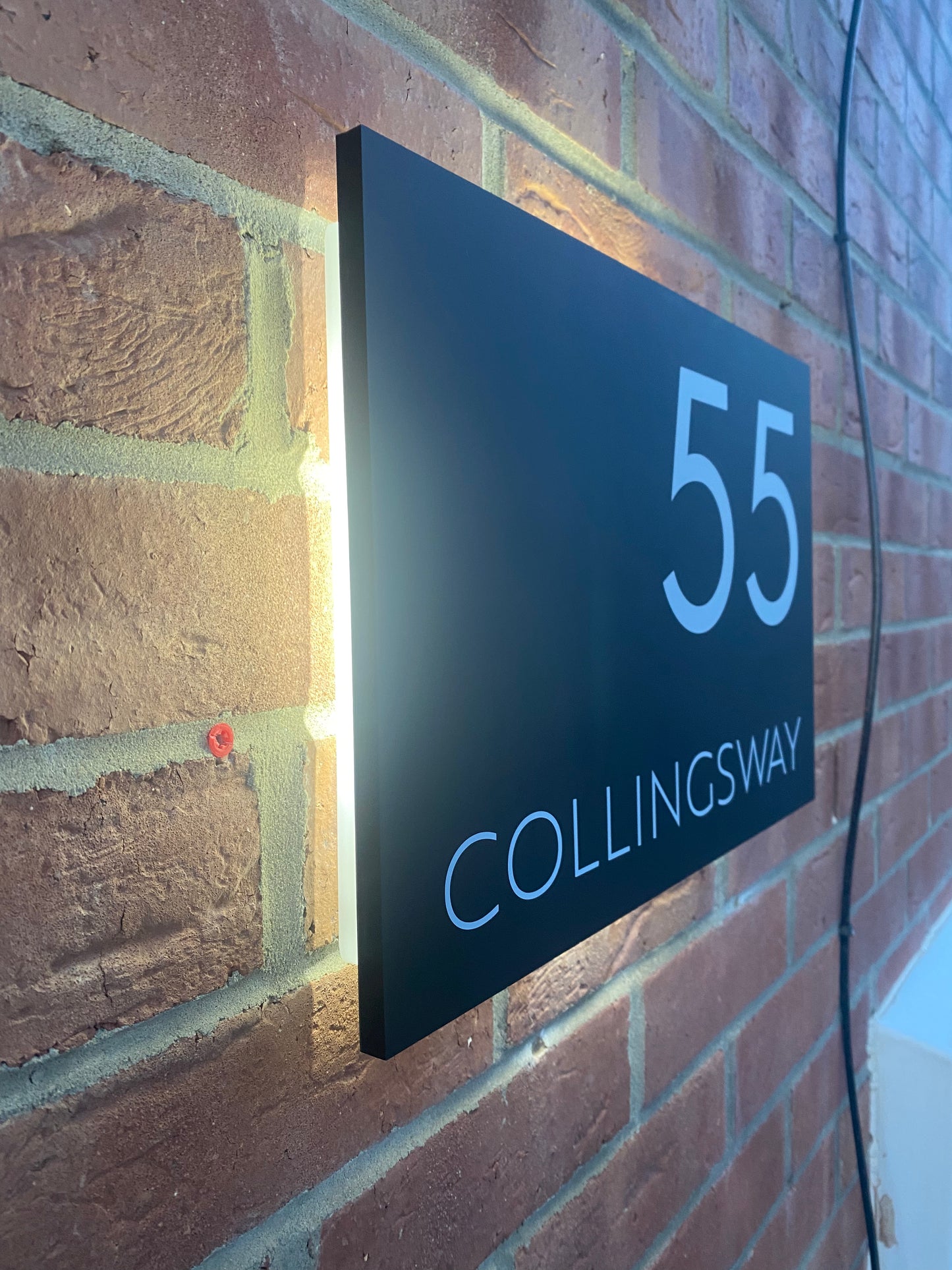 'HALO' LED Mains wired house number sign