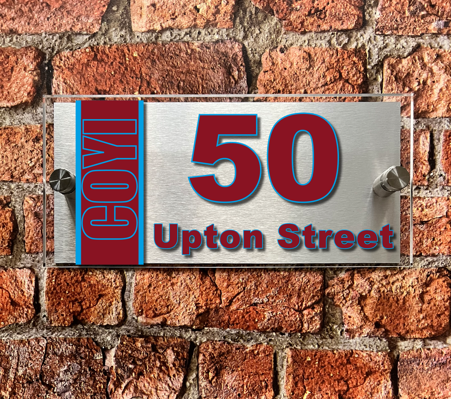West Ham COYI house sign
