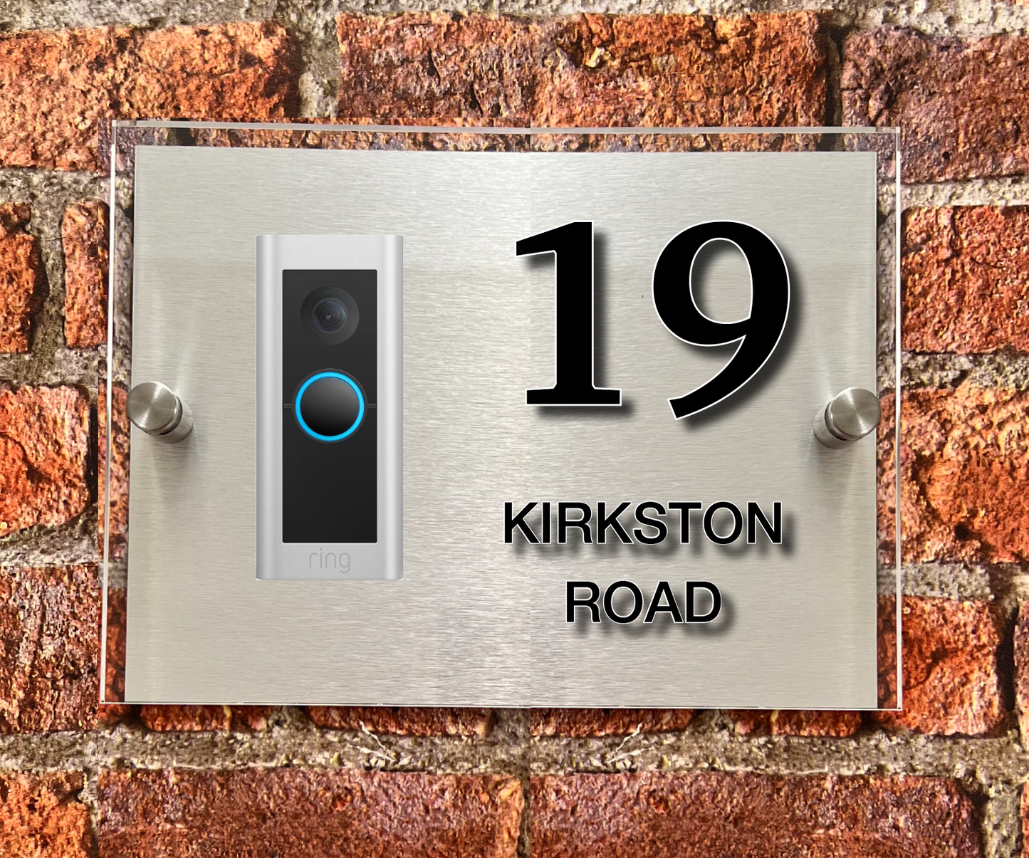 Ring 2 PRO Hard Wired Doorbell house number sign