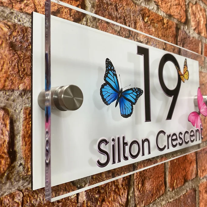 'Butterfly' house sign number