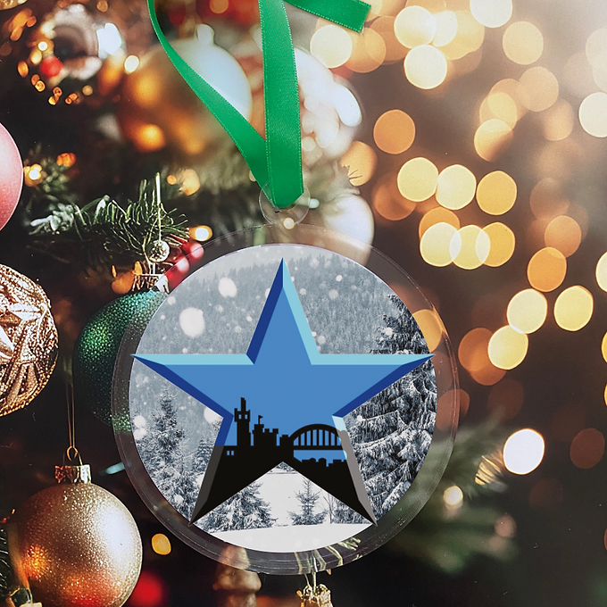 Newcastle Christmas bauble gift tree ornament