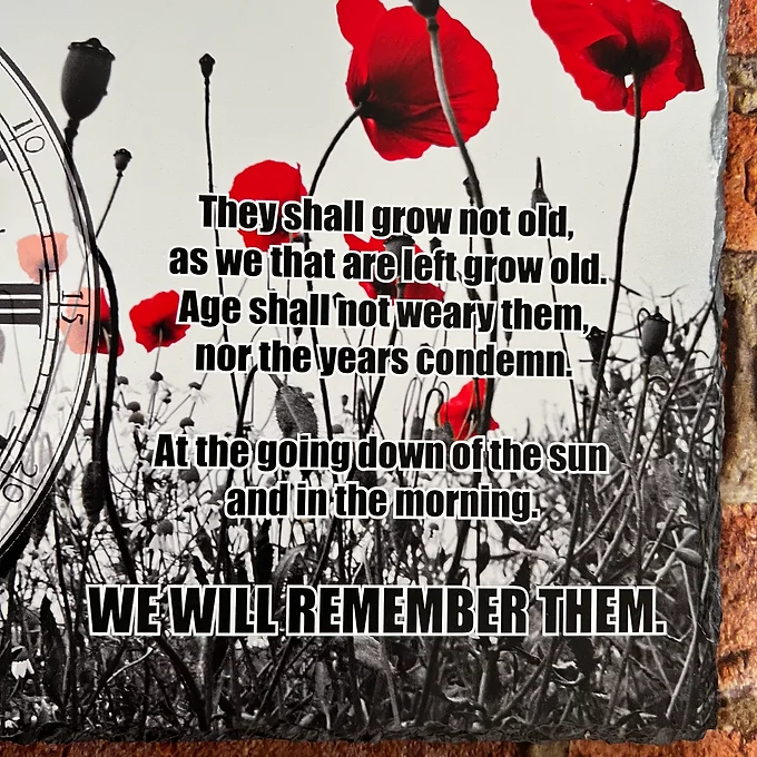Poppy Field Slate Clock