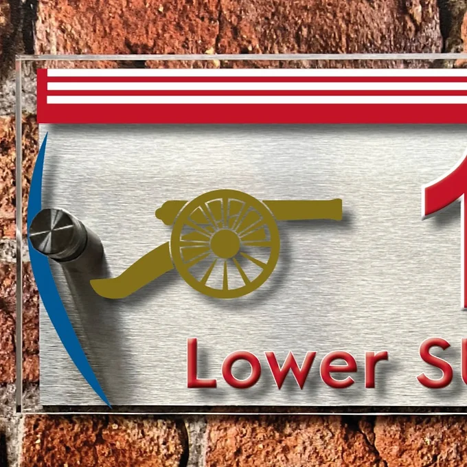 Arsenal Gunner house sign