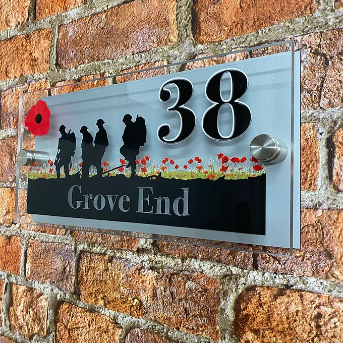 'Brothers Poppy Field' soldier scene house sign