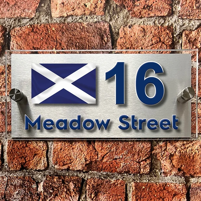 Scottish flag house sign
