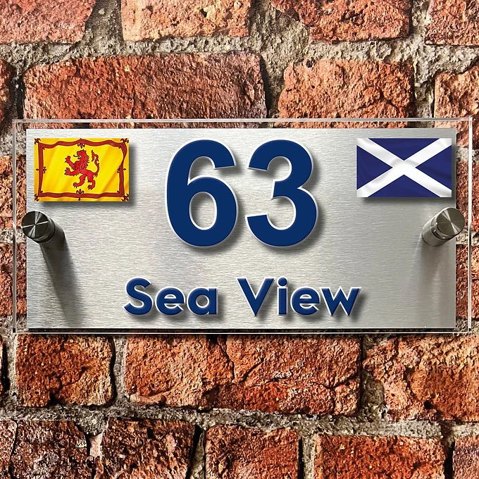 Scottish flag house sign