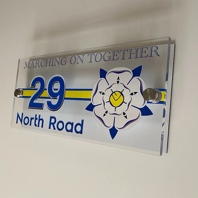 Leeds Yorkshire Rose United house sign plaque