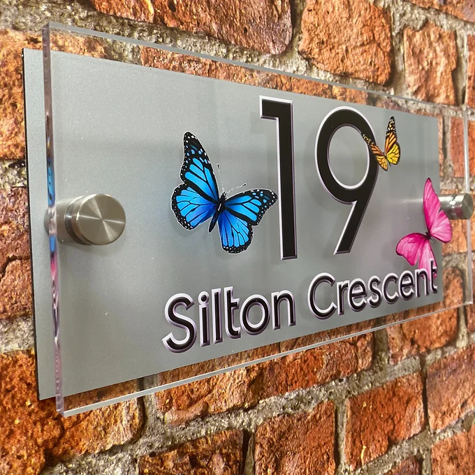 'Butterfly' house sign number