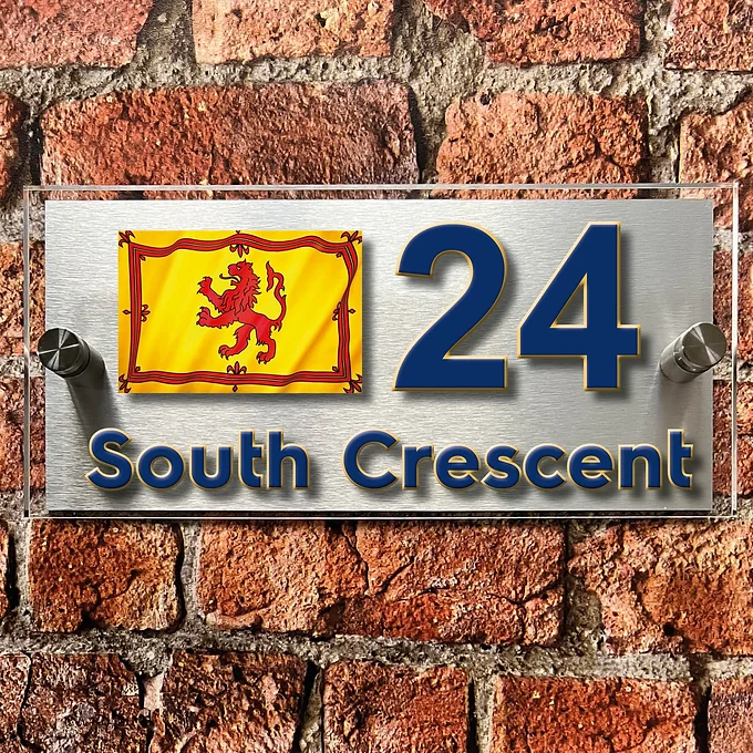 Scottish flag house sign