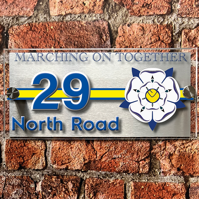 Leeds Yorkshire Rose United house sign plaque