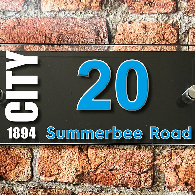Man City house sign