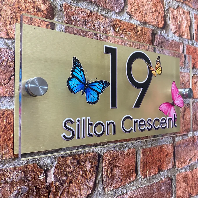 'Butterfly' house sign number