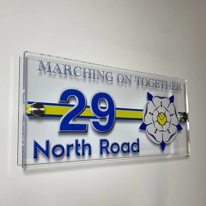 Leeds Yorkshire Rose United house sign plaque