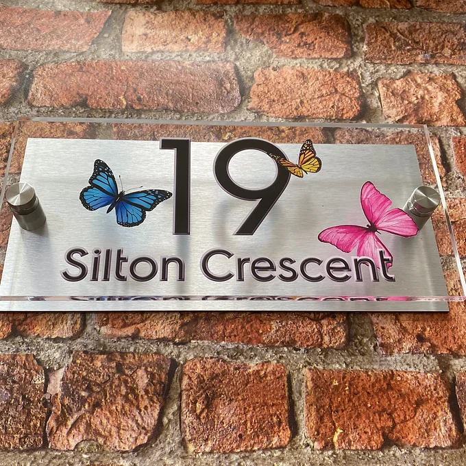 'Butterfly' house sign number