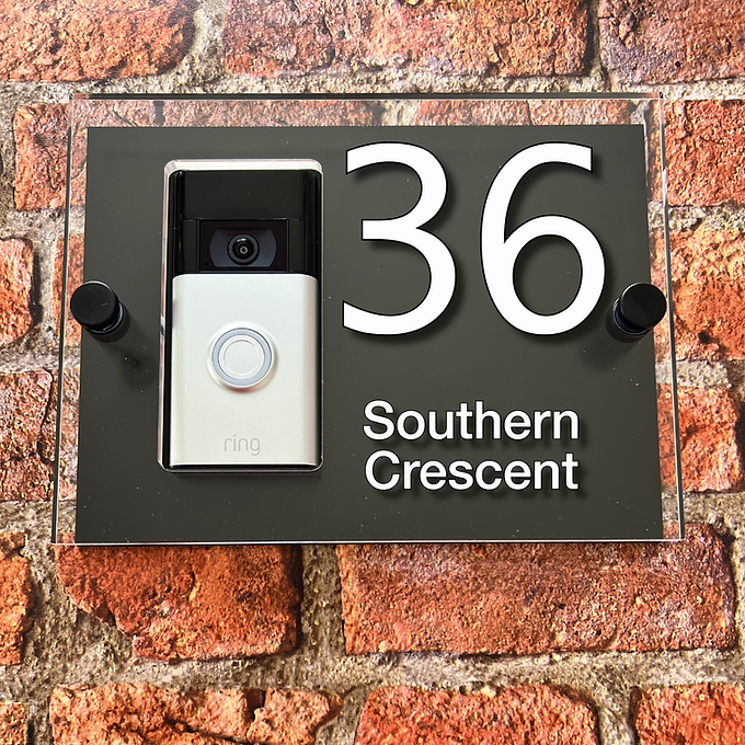 Ring Doorbell house number sign BLACK
