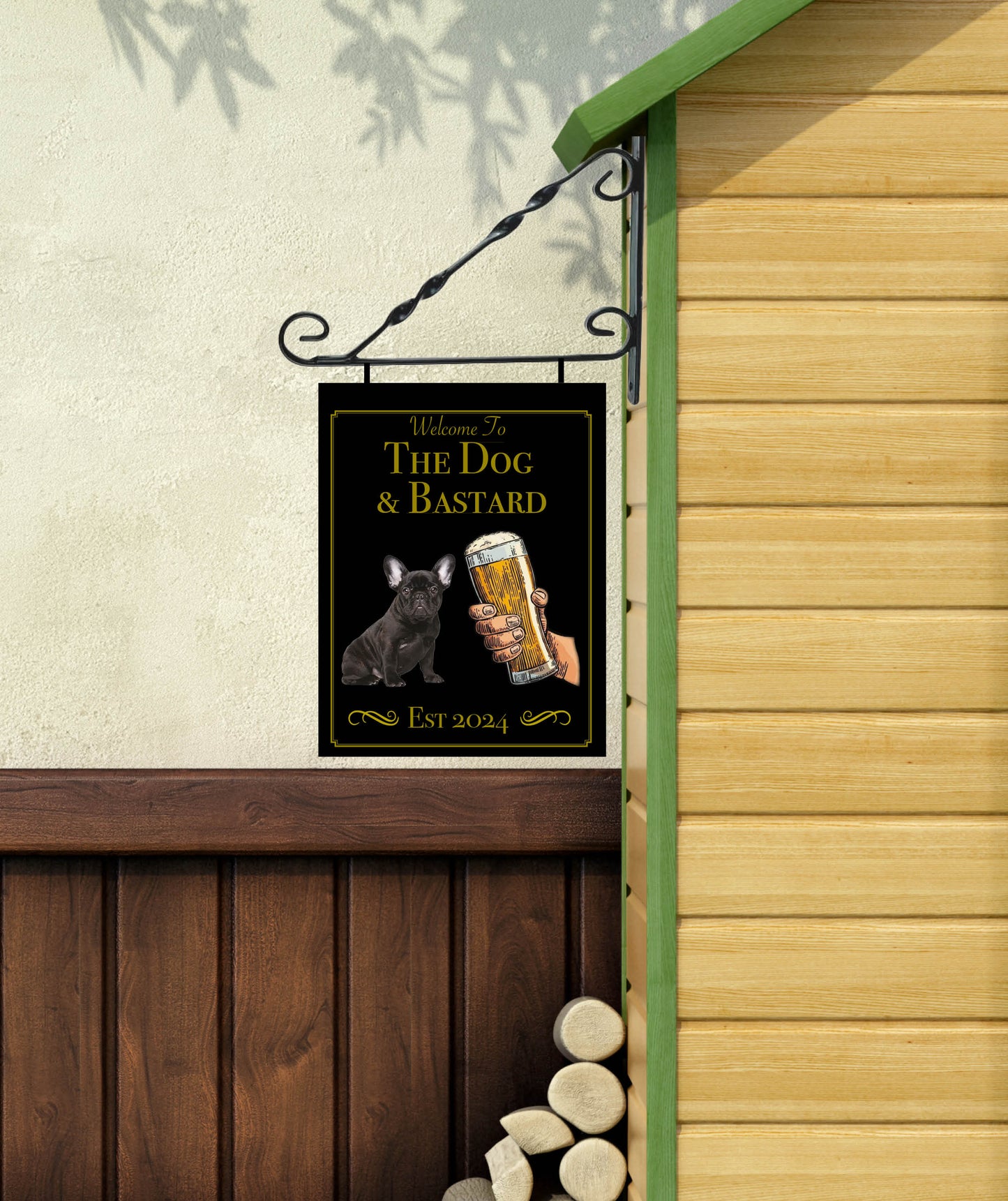 Premium Personalised Home Bar Sign / Pub Shed Sign / Home Pub Sign (Bracket and ties included)